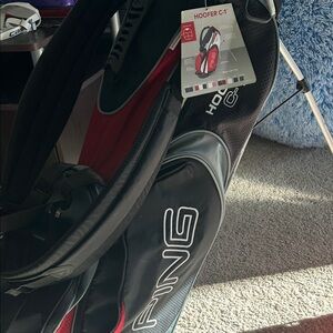 Ping Hoofer C-1 Bag in Black and Red Stand Bag W Tags